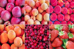 collage van fruit nuttig als achtergrond foto