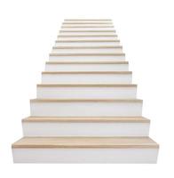 houten trappen geïsoleerd op een witte achtergrond.