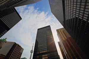 schilderachtige skyline van het financiële district van Toronto en de skyline van moderne architectuur foto