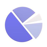 cirkel diagram grafiek pictogram. eenvoudige 3d render illustratie. foto