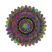 mandala bloemen met gekleurde, geometrische etnische decoraties. foto