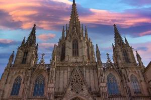 kathedraal van barcelona in las ramblas, spanje foto