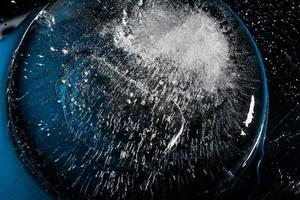 ijs met waterbellen close-up foto