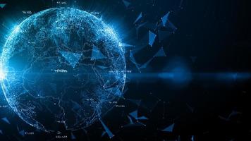 technologie netwerkgegevensverbinding, digitaal netwerk en cyberbeveiligingsconcept, wereldwijd netwerk 5g high-speed verbindingsachtergrond foto