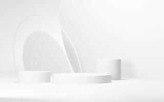 podium abstracte achtergrond. geometrische shape.white kleuren scène. minimale 3D-rendering. scène met geometrische achtergrond. 3D render foto