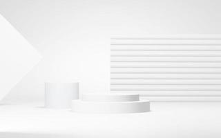 podium abstracte achtergrond. geometrische shape.white kleuren scène. minimale 3D-rendering. scène met geometrische achtergrond. 3D render foto