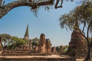 thailand ruïnes en antiek in het ayutthaya historische park toeristen van over de hele wereld boeddha verval foto