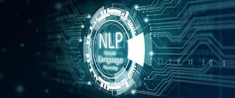 nlp natuurlijke taalverwerking cognitieve computertechnologie concept. foto