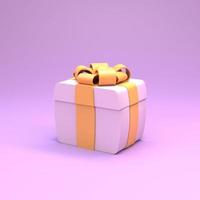 geschenkdoos met een strik. 3D render illustratie. foto