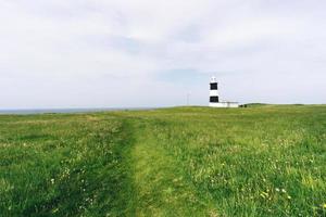 notoro kaap groot gebied weide en vuurtoren. Abashiri-stad, Hokkaido, Japan. foto