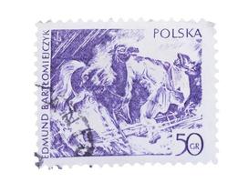 polen - circa 1979. stempel gedrukt door, toont bliksem, foto