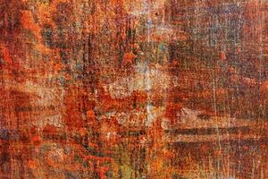 abstracte textuur van roestig metaal. een gebarsten roest metalen muur. achtergrond voor ontwerp foto