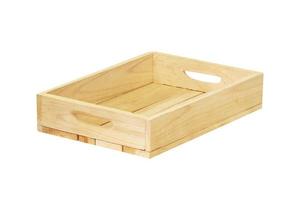 lege houten kist geïsoleerd op een witte achtergrond foto
