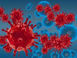 griep coronavirus over aarde achtergrond concept van genezing zoeken en verspreiden van ziekte. 3D-beeld. foto