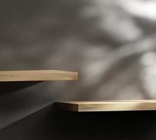 abstracte minimale moderne plank houten plank voor productvertoning showcase 3D-rendering foto
