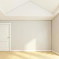 lege ruimte met grijze muur en houten vloer. 3D-rendering foto