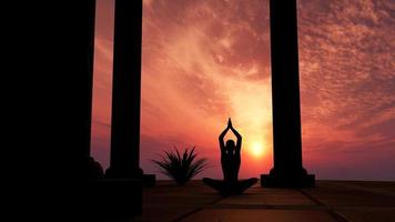 silhouet beoefenen van yoga