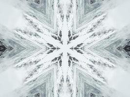 witte abstracte bloemenachtergrond. sneeuw caleidoscoop patroon. gratis foto