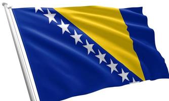 close-up wuivende vlag van bosnië en herzegovina foto