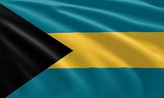 close-up wuivende vlag van bahamas foto