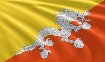 close-up wapperende vlag van bhutan foto