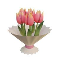 boeket tulpen, illustratie 3D-rendering. foto