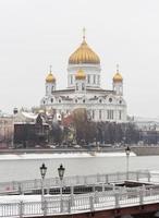 Christus de Verlosserkathedraal, Moskou, Rusland, de wintermening foto