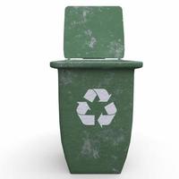 3D-weergave van recycle prullenbak foto
