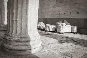 akropolis van athene ruïnes details sculpturen griekenland hoofdstad athene griekenland. foto