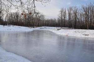 buitenschaatsbaan op vijver foto