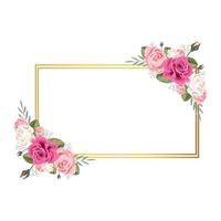 bloemenframe, elegante illustratie met bloemen, bladeren en takken gebruikt in verschillende uitnodigingen, met ruimte om tekst te plaatsen. foto