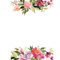 bloemenframe, elegante illustratie met bloemen, bladeren en takken gebruikt in verschillende uitnodigingen, met ruimte om tekst te plaatsen. foto