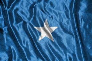 somalië doek vlag satijnen vlag wuivende stof textuur van de vlag foto