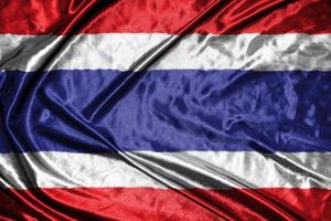 thailand doek vlag satijnen vlag wuivende stof textuur van de vlag foto