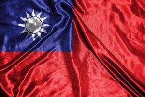 taiwan doek vlag satijnen vlag wuivende stof textuur van de vlag foto