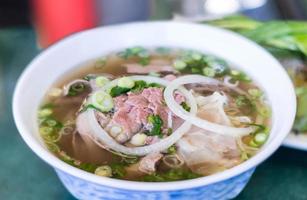 Vietnamese pho beef noodlesoep foto