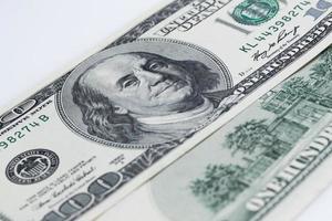 close-up van Amerikaanse dollarbiljetten foto