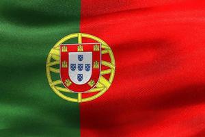 3D-illustratie van een vlag van portugal - realistische wapperende stoffen vlag foto