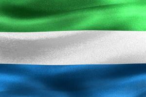 3D-illustratie van een vlag van Sierra Leone - realistische wapperende stoffen vlag foto