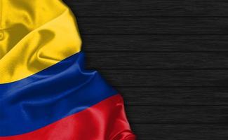 3D-rendering close-up van de vlag van colombia foto