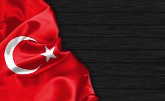 3D-rendering close-up van de vlag van Turkije foto