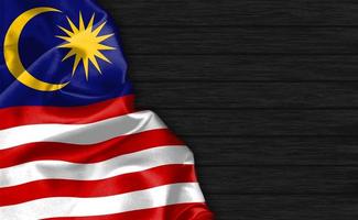 3D-rendering close-up van de vlag van Maleisië foto