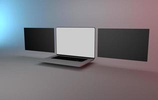 laptop wit scherm mock up 3d foto