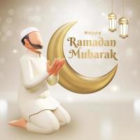 islamitische groet ramadan mubarak kaart ontwerp foto