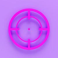3D doelpictogram redner, geïsoleerd op roze kleur backgorund. succes concept foto