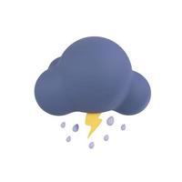 weerbericht pictogram nacht wolken met regen. 3D illustratie. foto