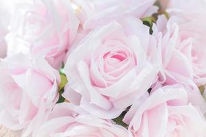 roze roos bloemen boeket close-up roze roos gemaakt met stof foto