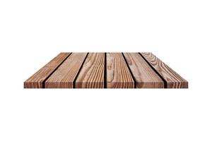 een bruin houten plank geïsoleerd op een witte achtergrond met uitknippad. foto