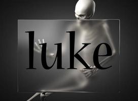 Luke woord over glas en skelet foto