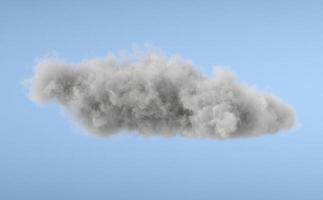 witte 3d wolk geïsoleerd op een blauwe achtergrond. realistische wolk in de blauwe lucht. 3D-rendering foto